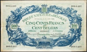 Belgicko, 500 frankov 1930