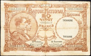 Belgium, 20 Francs 1931