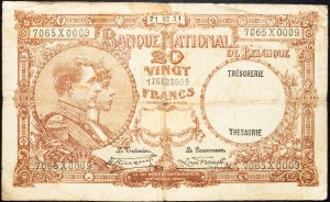 Belgia, 20 franków 1931