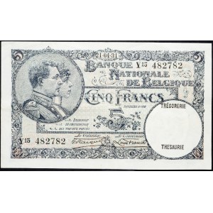 Belgium, 5 Francs 1931