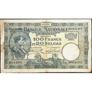Belgien, 100 Francs 1931