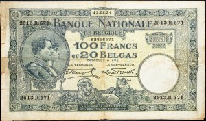 Belgie, 100 franků 1931