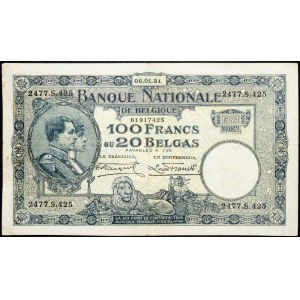 Belgium, 100 Francs 1931