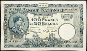 Belgie, 100 franků 1931