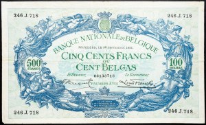 Belgie, 500 franků 1931