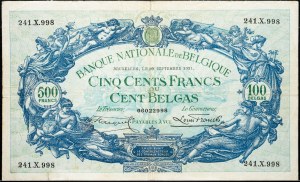 Belgien, 500 Francs 1931