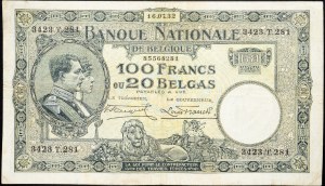 Belgien, 100 Francs 1932