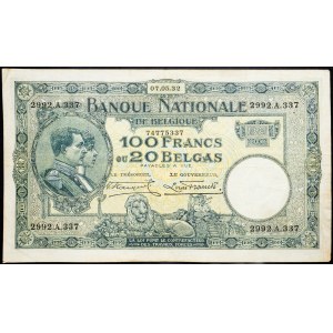 Belgien, 100 Francs 1932