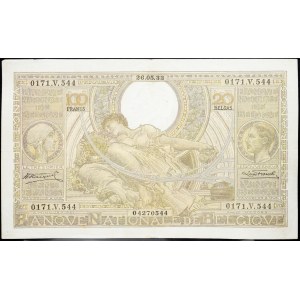 Belgium, 100 Francs 1933