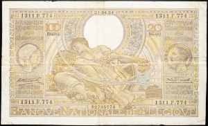 Belgium, 100 Francs 1934