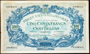 Belgie, 500 franků 1934