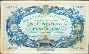 Belgique, 500 Francs 1934