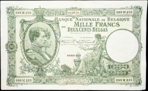 Belgie, 1000 franků 1934