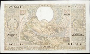 Belgium, 100 Francs 1935