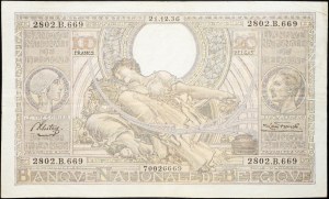 Belgia, 100 franków 1936