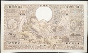 Belgium, 100 Francs 1937