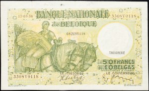 Belgie, 50 franků 1938