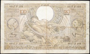 Belgie, 100 franků 1938