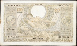Belgia, 100 franków 1938