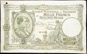 Belgium, 1000 Francs 1938