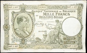 Belgio, 1000 franchi 1938