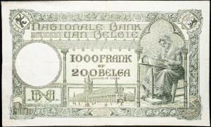 Belgia, 1000 franków 1938