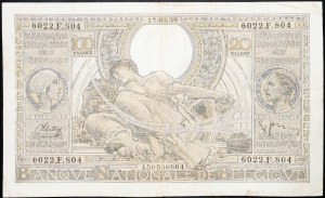 Belgia, 100 franków 1939