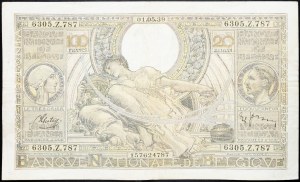 Belgicko, 100 frankov 1939
