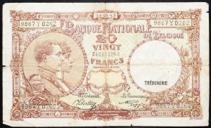 Belgium, 20 Francs 1941