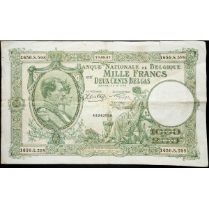 Belgium, 1000 Francs 1942