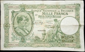 Belgicko, 1000 frankov 1942