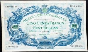 Belgium, 500 Francs 1942