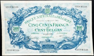 Belgio, 500 franchi 1942