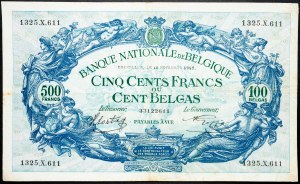 Belgique, 500 Francs 1942