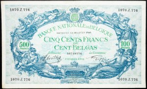 Belgium, 500 Francs 1942