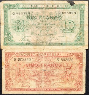 Belgien, 5, 10 Francs 1943