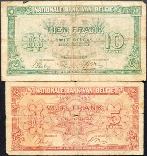 Belgique, 5, 10 Francs 1943