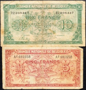 Belgique, 5, 10 Francs 1943