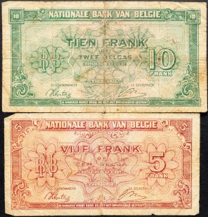 Belgique, 5, 10 Francs 1943