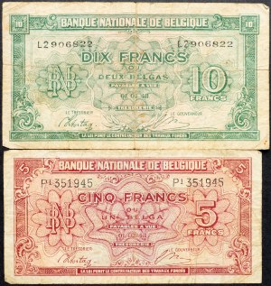 Belgio, 5, 10 franchi 1943