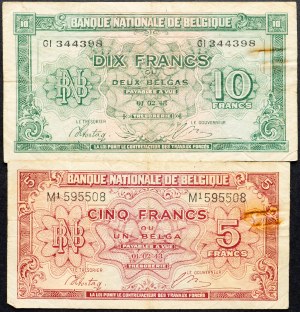 Belgique, 5, 10 Francs 1943