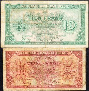 Belgien, 5, 10 Francs 1943
