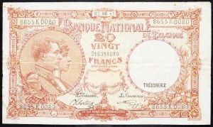 Belgium, 20 Francs 1943