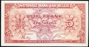 Belgium, 5 Francs 1943