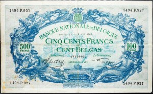 Belgique, 500 Francs 1943