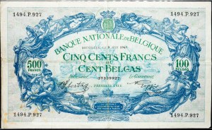 Belgie, 500 franků 1943