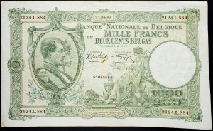 Belgium, 1000 Francs 1943