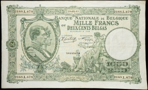 Belgie, 1000 franků 1943