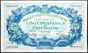 Belgien, 500 Francs 1943