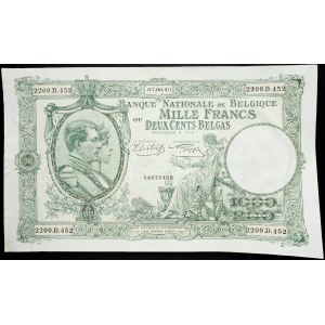 Belgium, 1000 Francs 1943